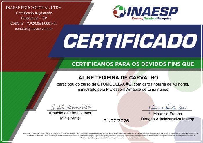 Certificado de Otomodelação