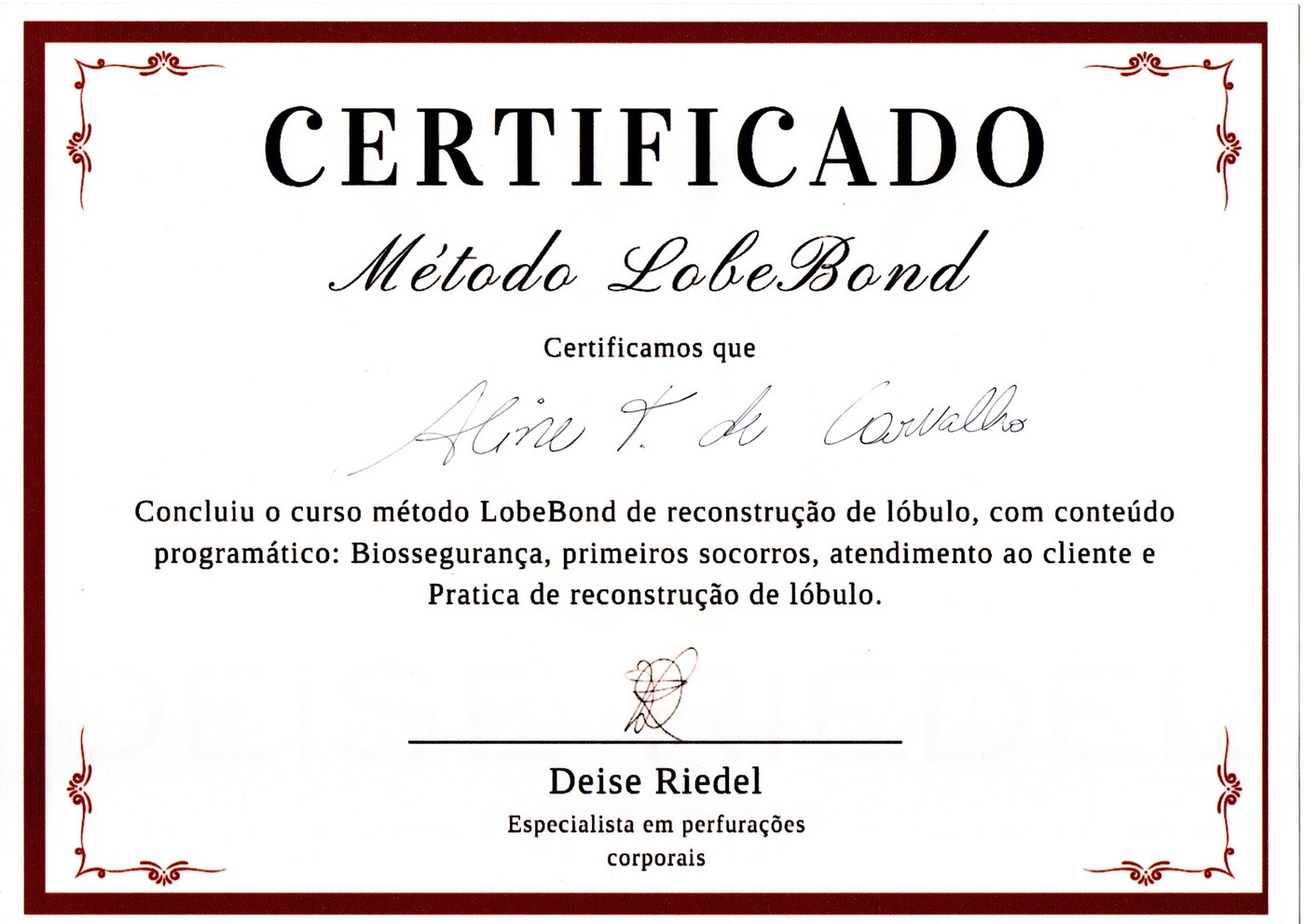 Certificado — Método LobeBond de Reconstrução de Lóbulo